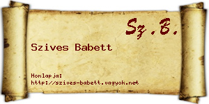 Szives Babett névjegykártya